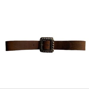 Tylor New York Leather Belt Engraved Buckle